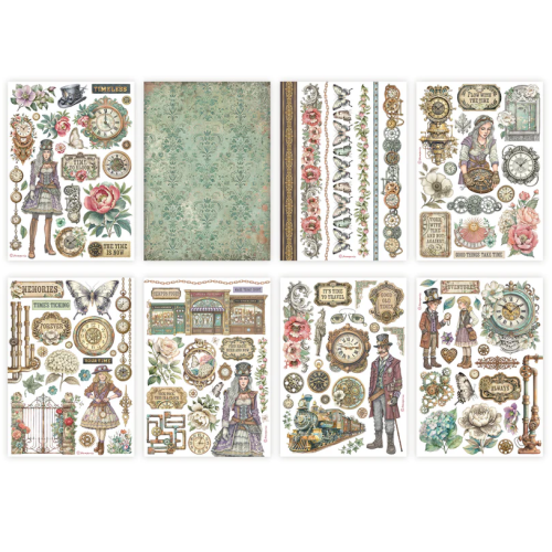 STAMPERIA GARDENS OF TIME WASHI PAD 8 ЛИСТА A5 - SBW32