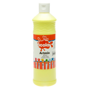 SCOLA ARTMIX READY MIXED TEMPERA PAINT 600 ML. - LEMON