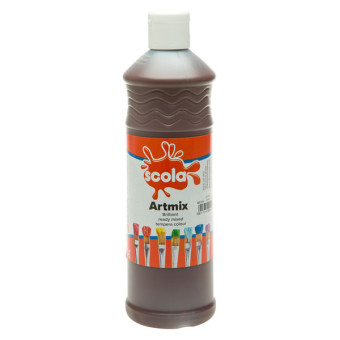 SCOLA ARTMIX READY MIXED TEMPERA PAINT 600 ML. - BURNED UMBER