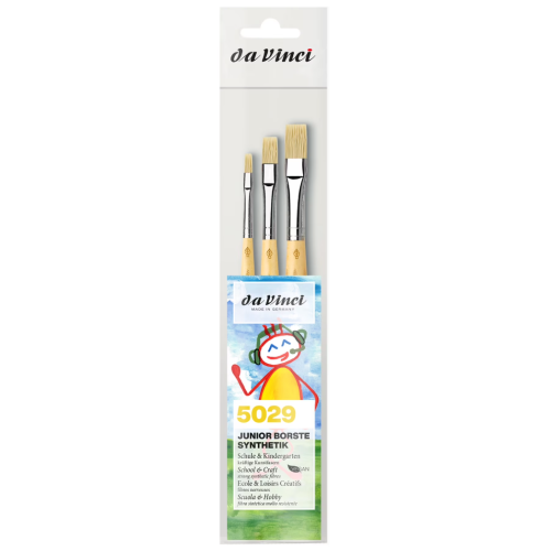 DA VINCI JUNIOR BRUSHES SYNTHETIC SET 3PCS. SCHOOL & CRAFT