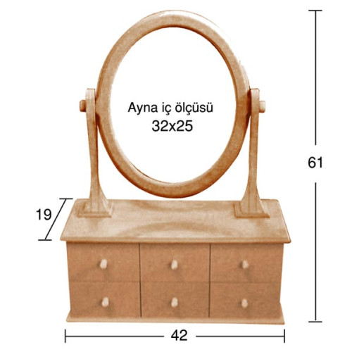 NEWART MDF VANITY FOR MIRROR 19/42/61CM - AY 146