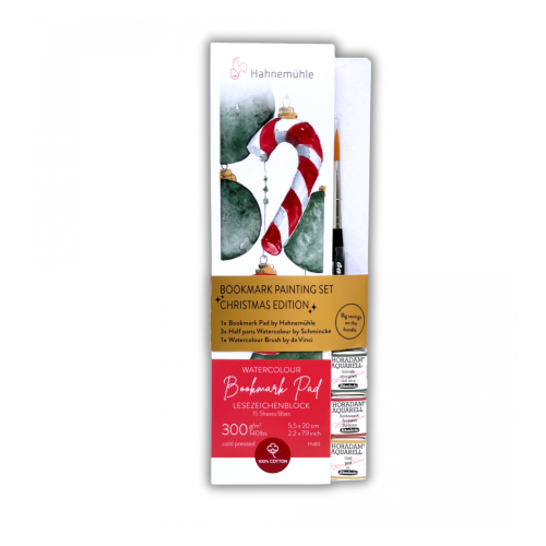 HAHNEMUHLE BOOKMARK PAD 15 SHEETS, WHITE, 3 WATERCOLOR PAINTS