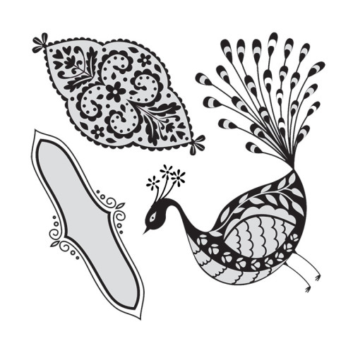 SIZZIX FRAMELITS DIES FOR CUTTING AND STAMPING - PEACOCK