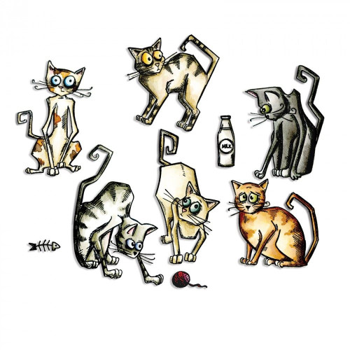 SIZZIX THINLITS ЩАНЦИ ЗА ИЗРЯЗВАНЕ - CRAZY CATS