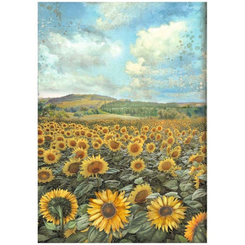 STAMPERIA SUNFLOWER DECOUPAGE RICE PAPER A4 - DFSA4770