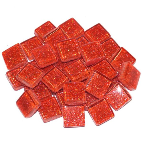 MOSAIKSTONE MOSAIC 200 GR. S84-10 E - RED WITH GLITTER
