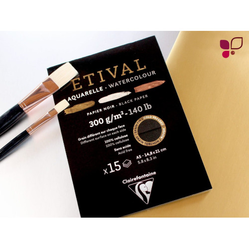 CLAIREFONTAINE СКИЦНИК ETIVAL BLACK A5, 300 ГР. 15 Л