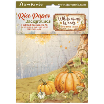 STAMPERIA WHISPERING WOODS DECOUPAGE PAPER 8PCS A6 DFSAK6045