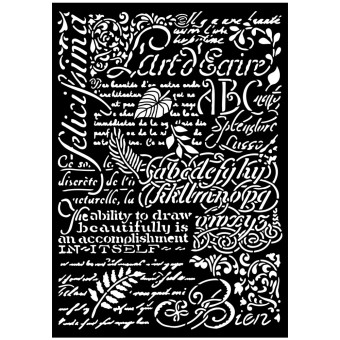 STAMPERIA ART STORIES ШАБЛОН WRITINGS 29.7Х42СМ - KSTDA-3008