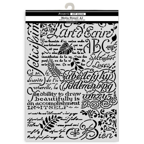 STAMPERIA ART STORIES ШАБЛОН WRITINGS 29.7Х42СМ - KSTDA-3008