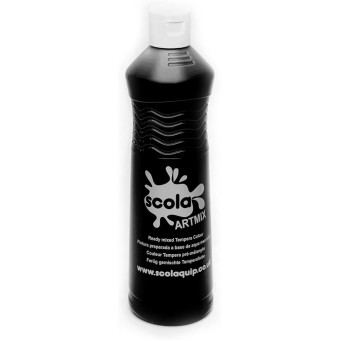 SCOLA ARTMIX READY MIXED TEMPERA PAINT 600 ML. - BLACK