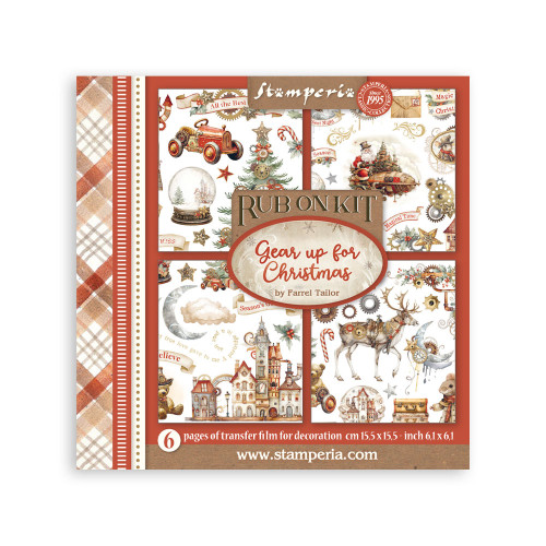 STAMPERIA GEAR UP FOR CHRISTMAS RUB ON KIT DFLRBX03