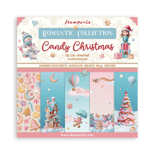 STAMPERIA CANDY CHRISTMAS БЛОКЧЕ ХАРТИЯ 20,3/20,3 СМ-SBBS129