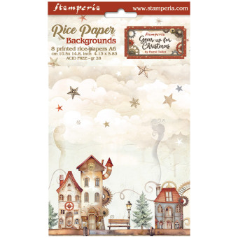 STAMPERIA ХАРТИЯ GEAR UP FOR CHRISTMAS 8БР. А6 DFSAK6026