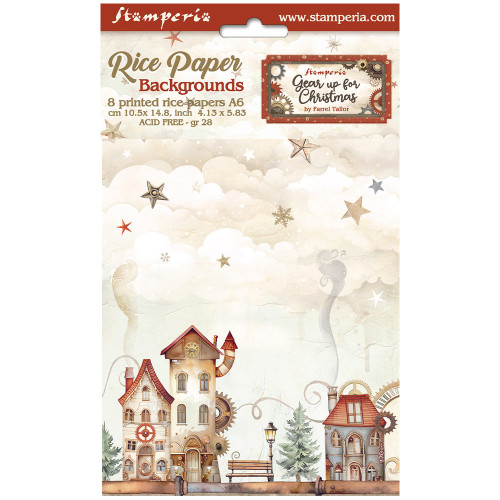 STAMPERIA ХАРТИЯ GEAR UP FOR CHRISTMAS 8БР. А6 DFSAK6026