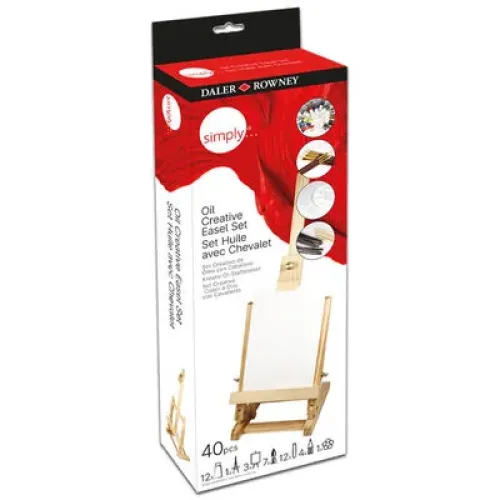 DALER ROWNEY OIL CREATIVE SET WITH EASEL 40 PIECES