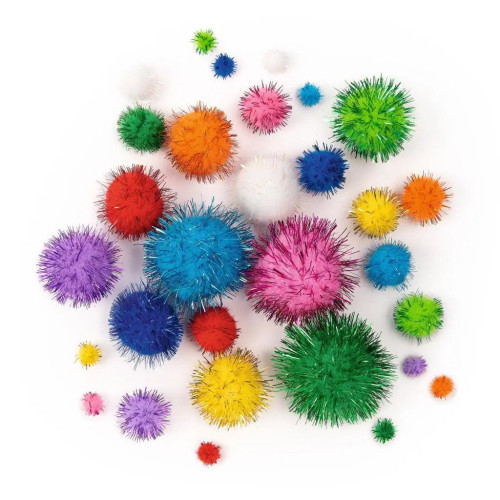 FOLIA ПОМПОНИ ЗА ДЕКОРАЦИЯ 30 БР SPARKLING RAINBOW