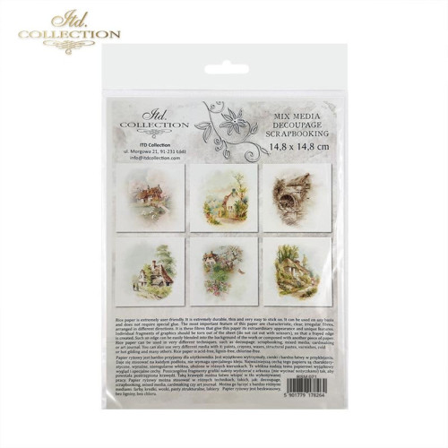 ITD COLLECTION MINI RICE PAPER SET 6PCS 14.8X14.8CM - RSM071