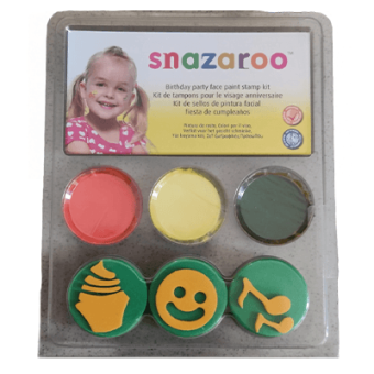 SNAZAROO FACE PAINT SET 3X2 ML. + STAMPS - BIRTHDAY