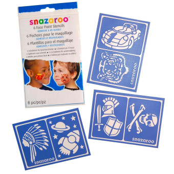 SNAZAROO FACE PAINTING TEMPLATES 6 PCS - BOYS