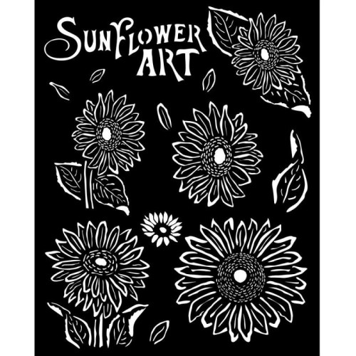 STAMPERIA SUNFLOWER ART THICK STENCIL 20 X 25 CM - KSTD136
