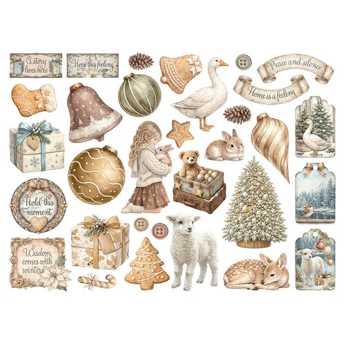 STAMPERIA WHITE CHRISTMAS DIE CUTS DFLDC141