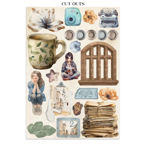 STAMPERIA SECRET DIARY JUNK JOURNAL 8 КАРТИЧКИ 4 СТИКЕРА И 4 ИЗРЕЗКИ - SBJK15