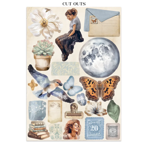 STAMPERIA SECRET DIARY JUNK JOURNAL 8 КАРТИЧКИ 4 СТИКЕРА И 4 ИЗРЕЗКИ - SBJK15