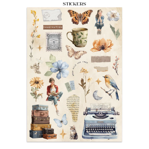 STAMPERIA SECRET DIARY JUNK JOURNAL 8 КАРТИЧКИ 4 СТИКЕРА И 4 ИЗРЕЗКИ - SBJK15