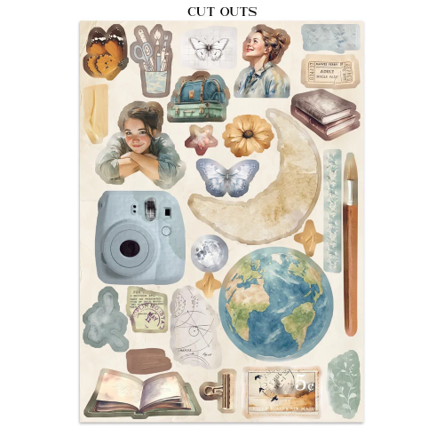 STAMPERIA SECRET DIARY JUNK JOURNAL 8 КАРТИЧКИ 4 СТИКЕРА И 4 ИЗРЕЗКИ - SBJK15
