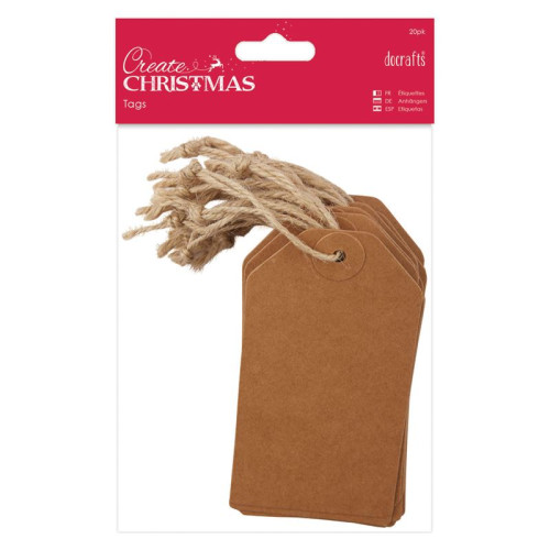 DOCRAFTS KRAFT CHRISTMAS TAGS 20 PCS - PMA 157938