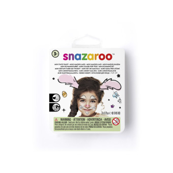 SNAZAROO FACE PAINT 3X3.75 G + BRUSH AND SPONGE - BUNNY