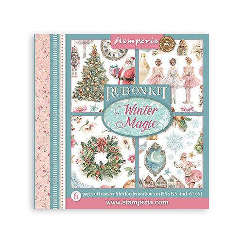 STAMPERIA WINTER MAGIC RUB ON SELECTION DFLRBXG18