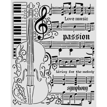STAMPERIA SYMPHONY ШАБЛОН VIOLIN 20 Х 25 СМ - KSTD210