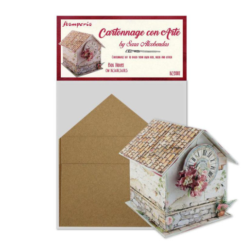 STAMPERIA CARDBOARD HOUSE FOR DECORATION KCS001 16.5/16.5/18.5