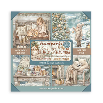 STAMPERIA WHITE CHRISTMAS БЛОКЧЕ ХАРТИЯ 20,3/20,3 СМ - SBBSXB27