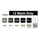 COPIC MARKER SET - WARM GRAY 12 COLORS