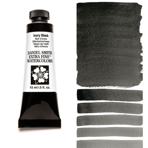DANIEL SMITH WATERCOLOUR PAINT 15ML - IVORY BLACK 284600048
