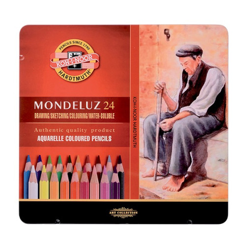 KOH-I-NOOR GRAPHIC SET MONDELUZ WATERCOLOUR PENCILS 24 COLORS