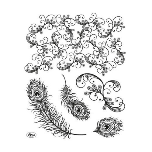 VIVA DECOR СИЛИКОНОВИ ПЕЧАТИ - PEACOCK FEATHERS