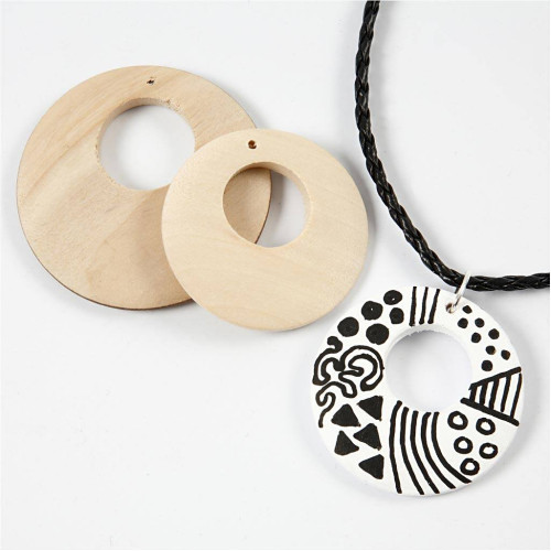 CREATIV WOODEN DISCS FOR DECORATION D: 40 MM, HOLE 2 MM