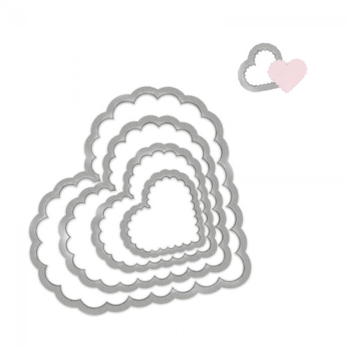 SIZZIX FRAMELITS ЩАНЦИ ЗА ИЗРЯЗВАНЕ - HEARTS, SCALLOP