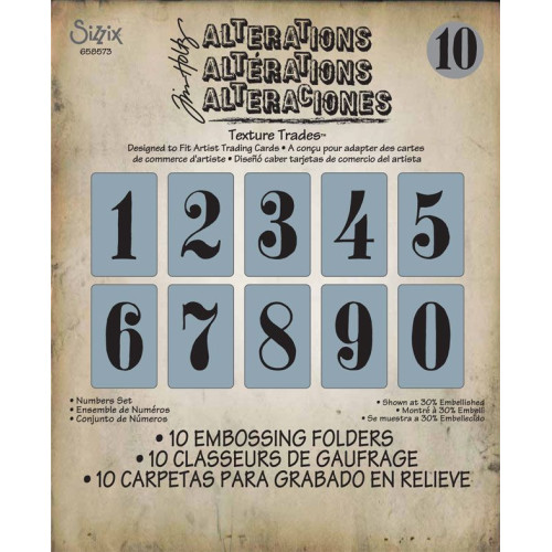 SIZZIX ПАПКИ ЗА РЕЛЕФ - NUMBERS SET