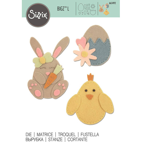 SIZZIX BIGZ L ЩАНЦИ ЗА ИЗРЯЗВАНЕ - BUNNY, CHICK AND EGG