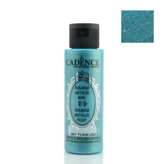 CADENCE АКРИЛНА БОЯ DIAMOND METALLIC 70 МЛ - TURQUOISE 681
