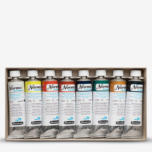 SCHMINCKE NORMA BLUE OIL PAINT SET, 8 X 35 ML