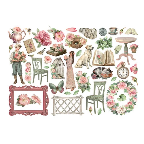 STAMPERIA HOUSE OF ROSES EPHEMERA SELF-ADHESIVE CARDSTOCK FIGURES - DFLCT80