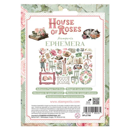 STAMPERIA HOUSE OF ROSES EPHEMERA SELF-ADHESIVE CARDSTOCK FIGURES - DFLCT80