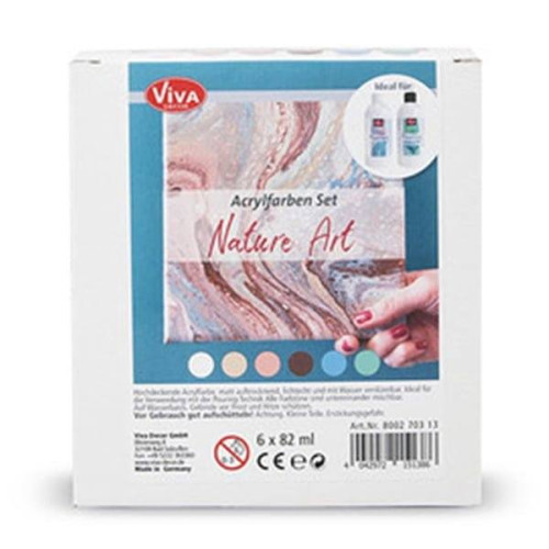 VIVA DECOR ACRYLIC PAINT NATURE ART 6 X 82 ML - 800270313