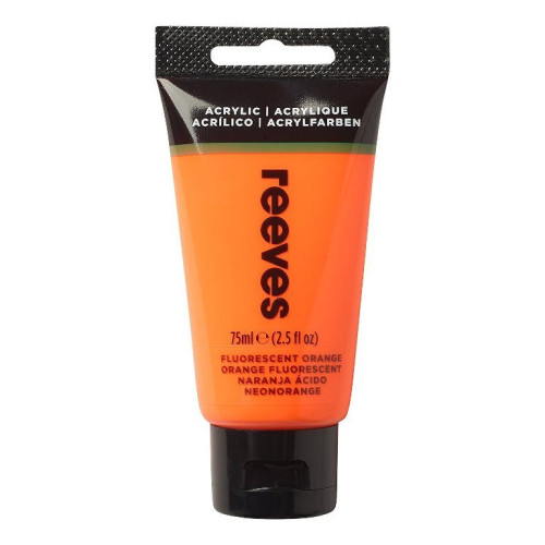 REEVES ACRYLIC PAINT 75 ML - ORANGE FLUORESCENT 8341883